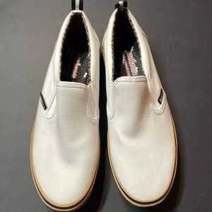 Punkrose Women’s White Canvas Slip On Sneaker Sz8